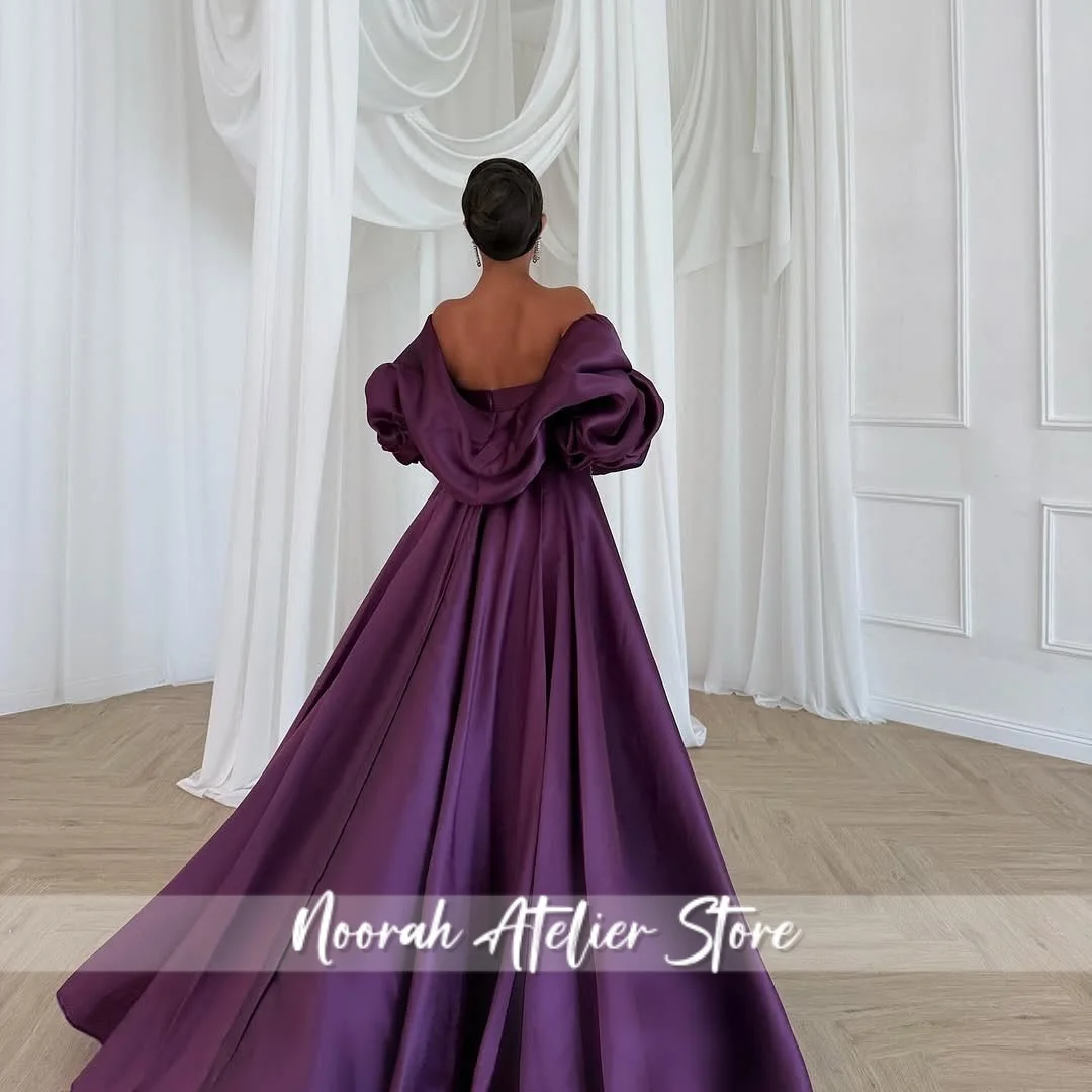 New Luxury Purple Evening Dresses With Long Sleeves For Women Strapless Corset Aline Party Gown Robes De Soiree Customized