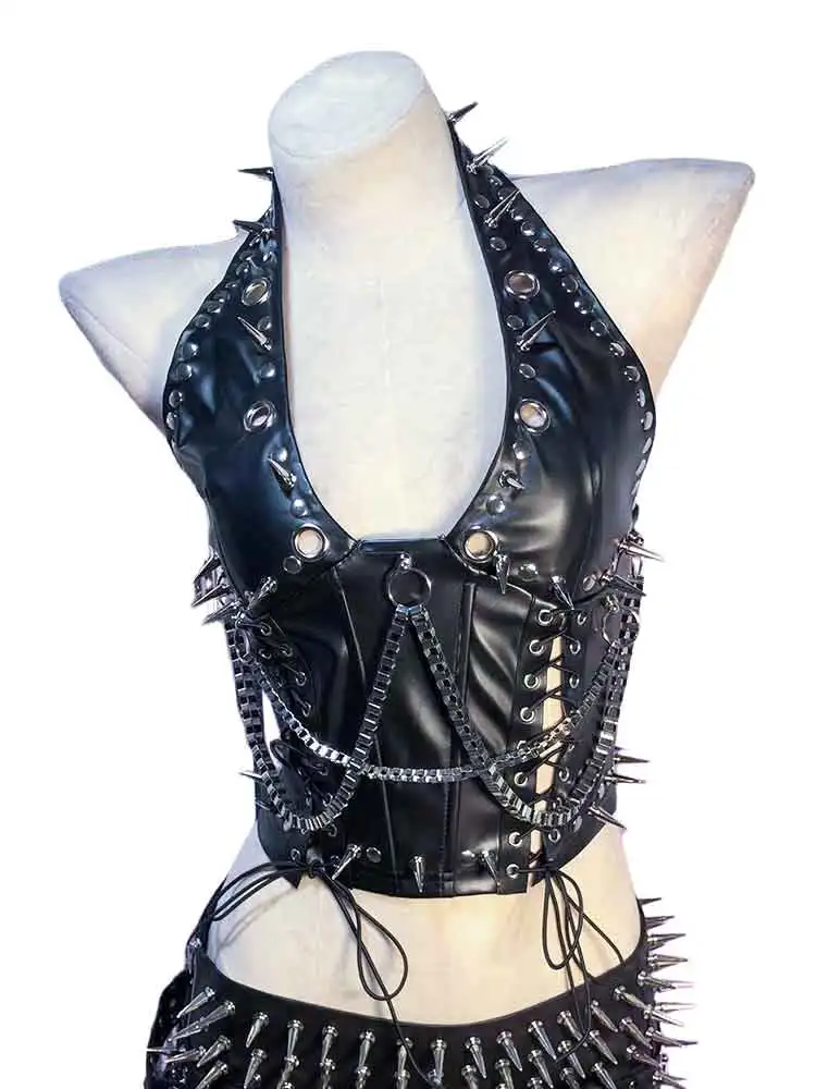 Goth Tops Emo Clothing Y2K T-shirt 90s Spiked 2026 Teens with Spikes Vkei Gothic Tank Cyber Punk Rock Clothes ALT Grunge Scene