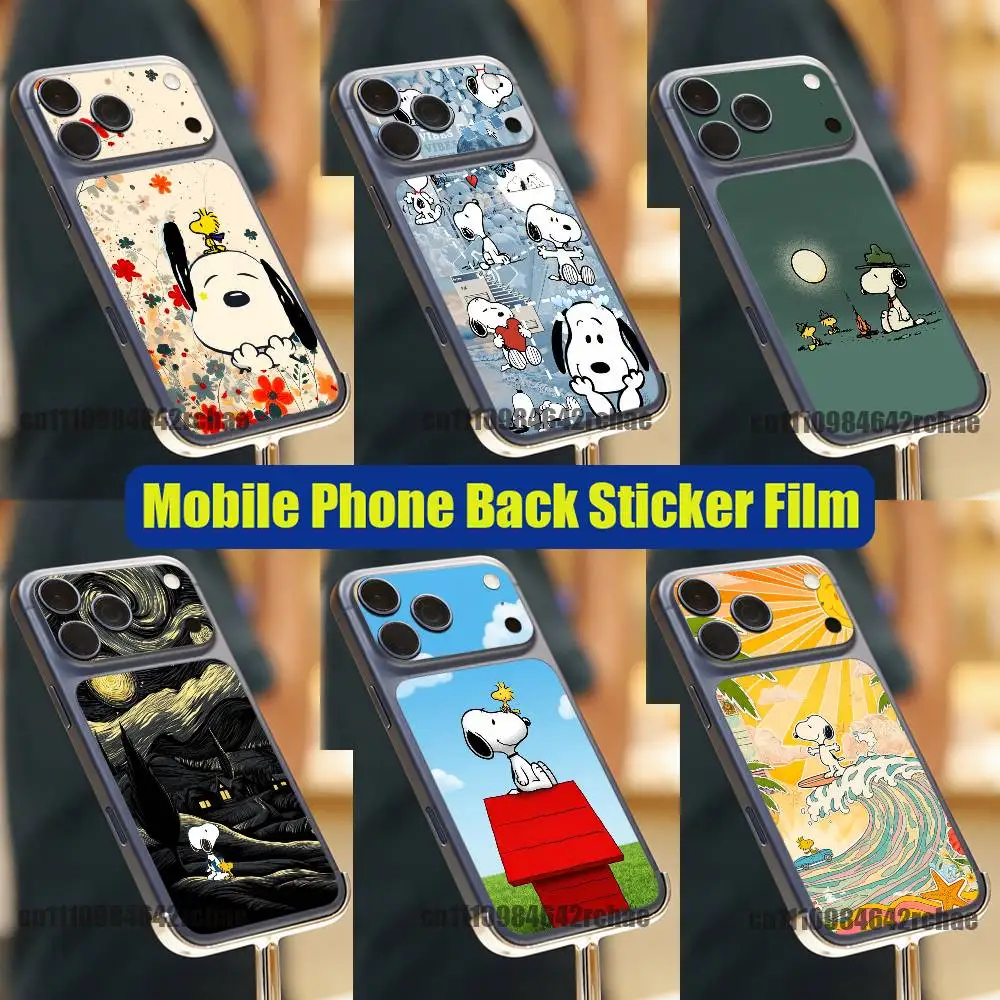 

For Cartoon Cute Dog S-Snoopy iPhone 17 Pro Max Phone Back Sticker Film Decal Skin Wrap DIY Custom Stickers Full Cover