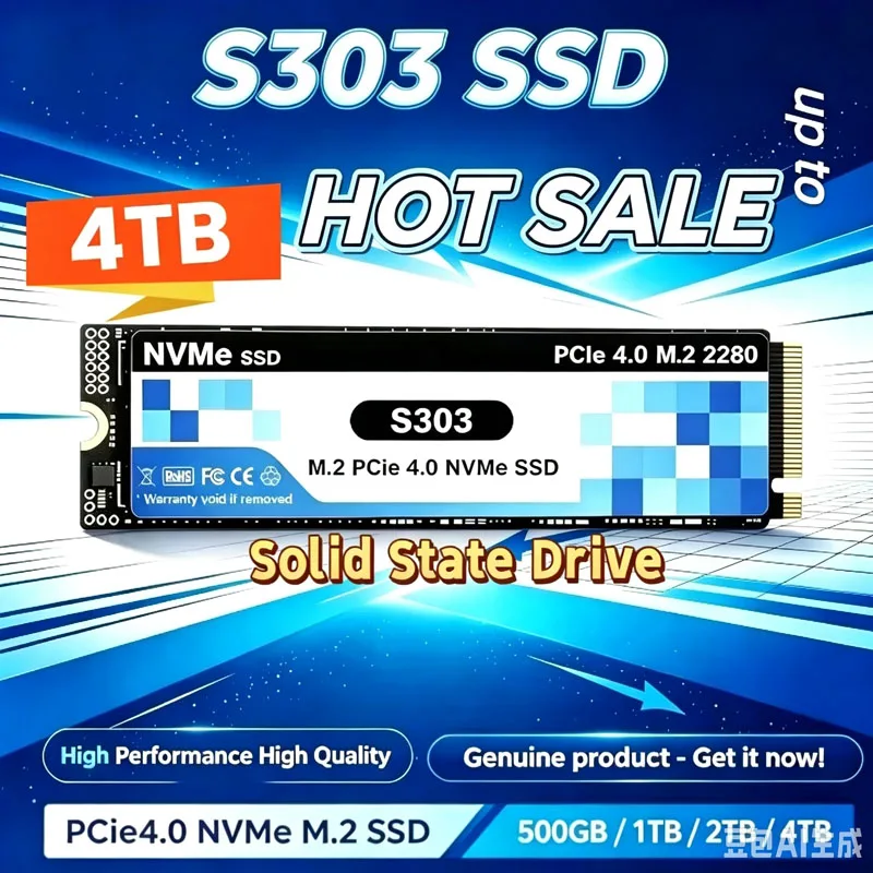 2026 S303 SSD 500GB 1TB 2TB 4TB M.2 2280 SSD NVMe M2 PCIe 4.0 Internal Solid State Drive Hard Disk for Laptop Computer