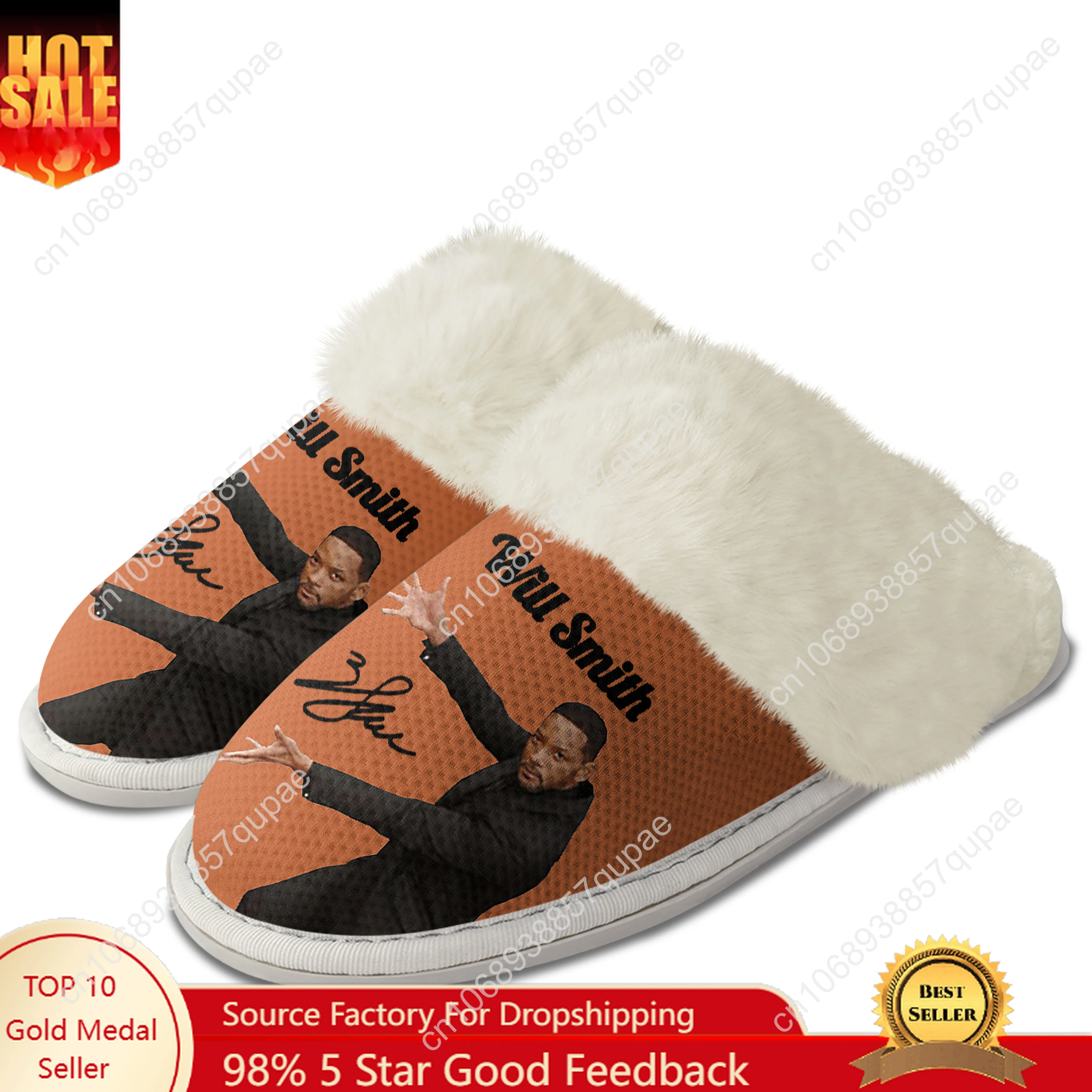 

Will Smith Plush Slippers Keep Warm Shoe American Rapper Men Womens Home Cotton Bedroom Customized Thermal Lightweight Slipper