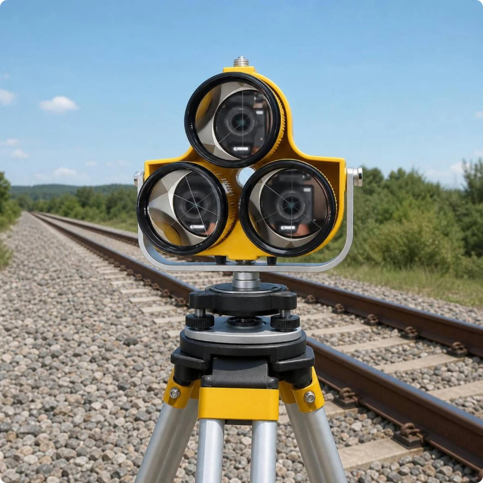 Triangular Prism Reflector Precision Prism with Mounting Bracket Surveying Tool Compact Rugged for Surveyors, Construction Sites
