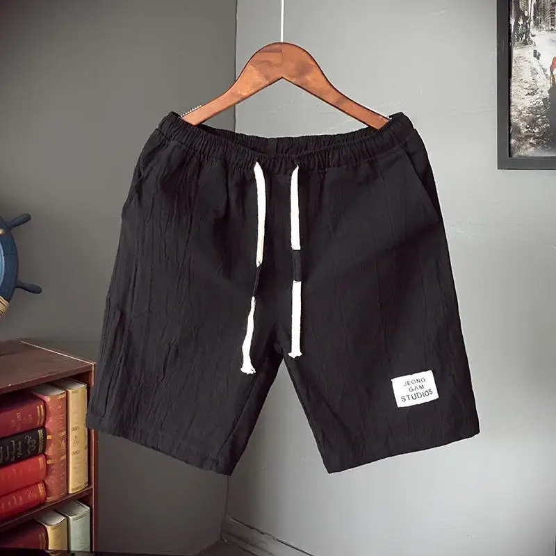 

Men's Linen orts Casual Beachwear Loose Fit Summer Outdoor Clothing Large Size Spor Five-Quarter Length Youthful Sle