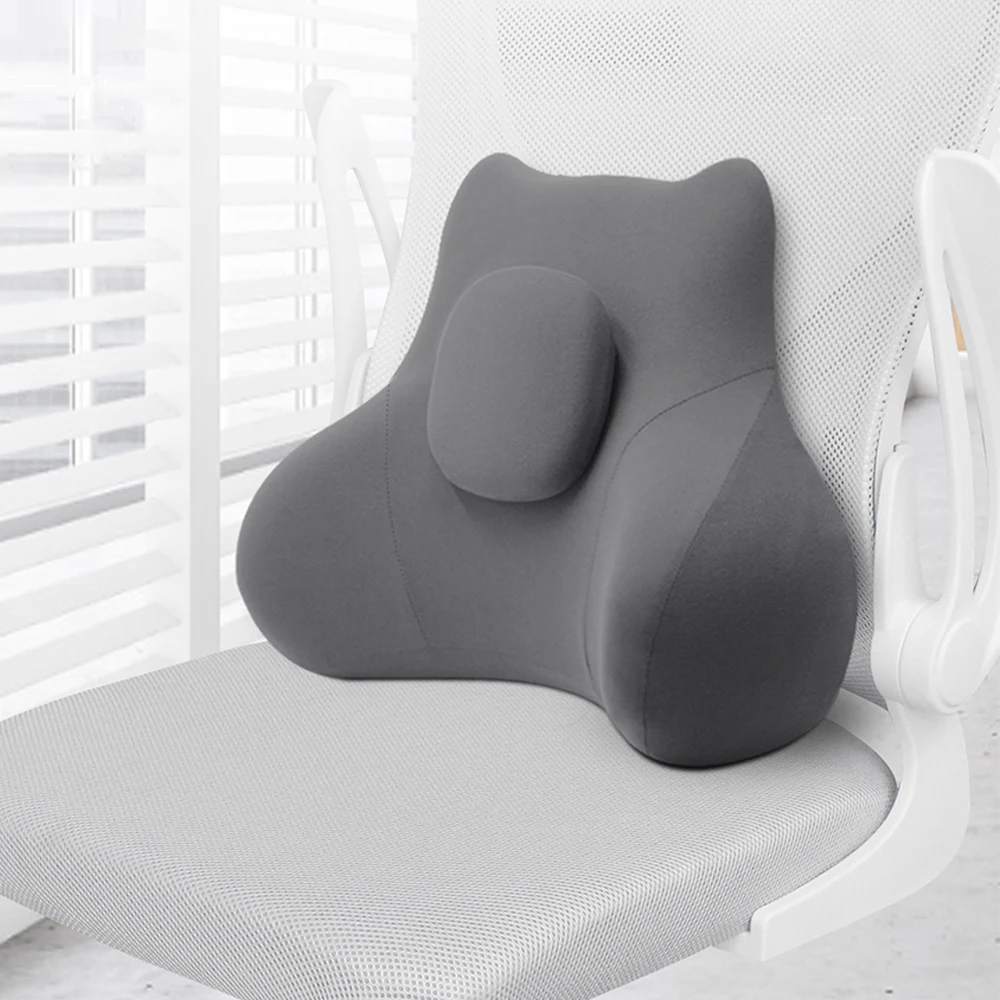 Skin Friendly Lumbar Support Office Chair Cushion Comfort Slow Rebound Back Pillow Relieve Discomfort for Long Time Sitting