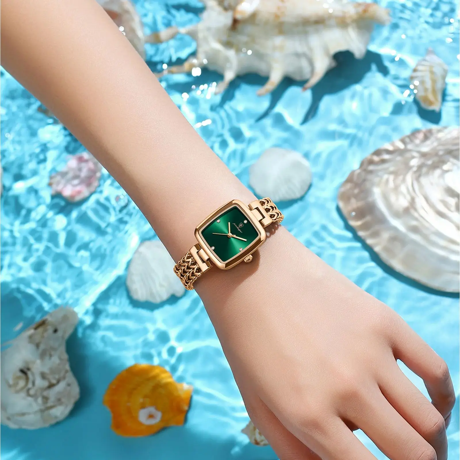 POEDAGAR Simple Elegant Square Woman Watch Waterproof Stainless Steel Women Quartz Watches Luxury Casual Ladies Wristwatch Gift