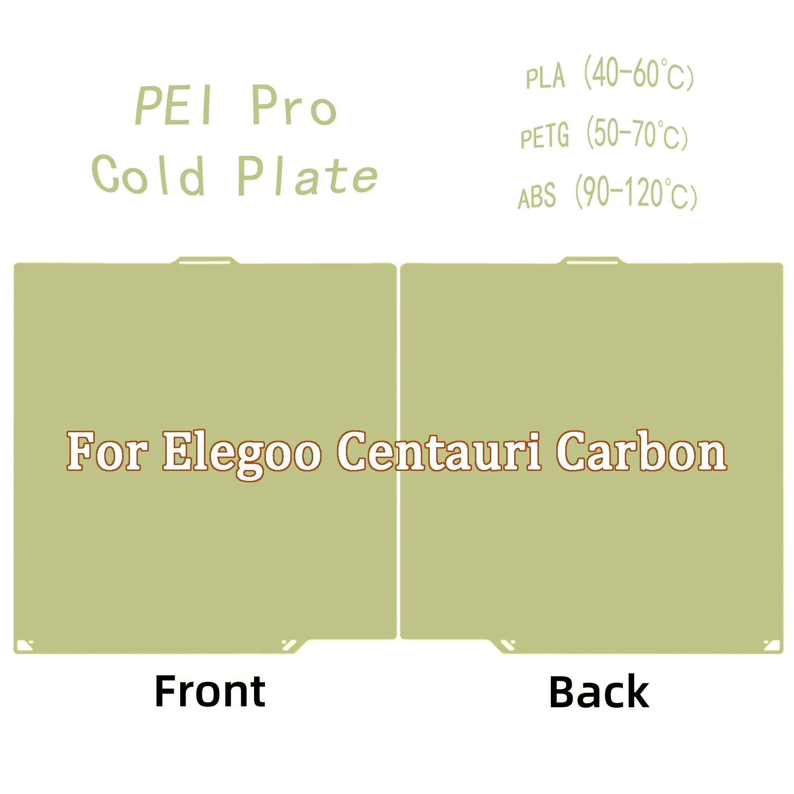 

PEI Pro Cold Plate For Elegoo Centauri Carbon Double Sided Printing 261mm*270mm Glacier Cold Build Plate 3D Printer Parts
