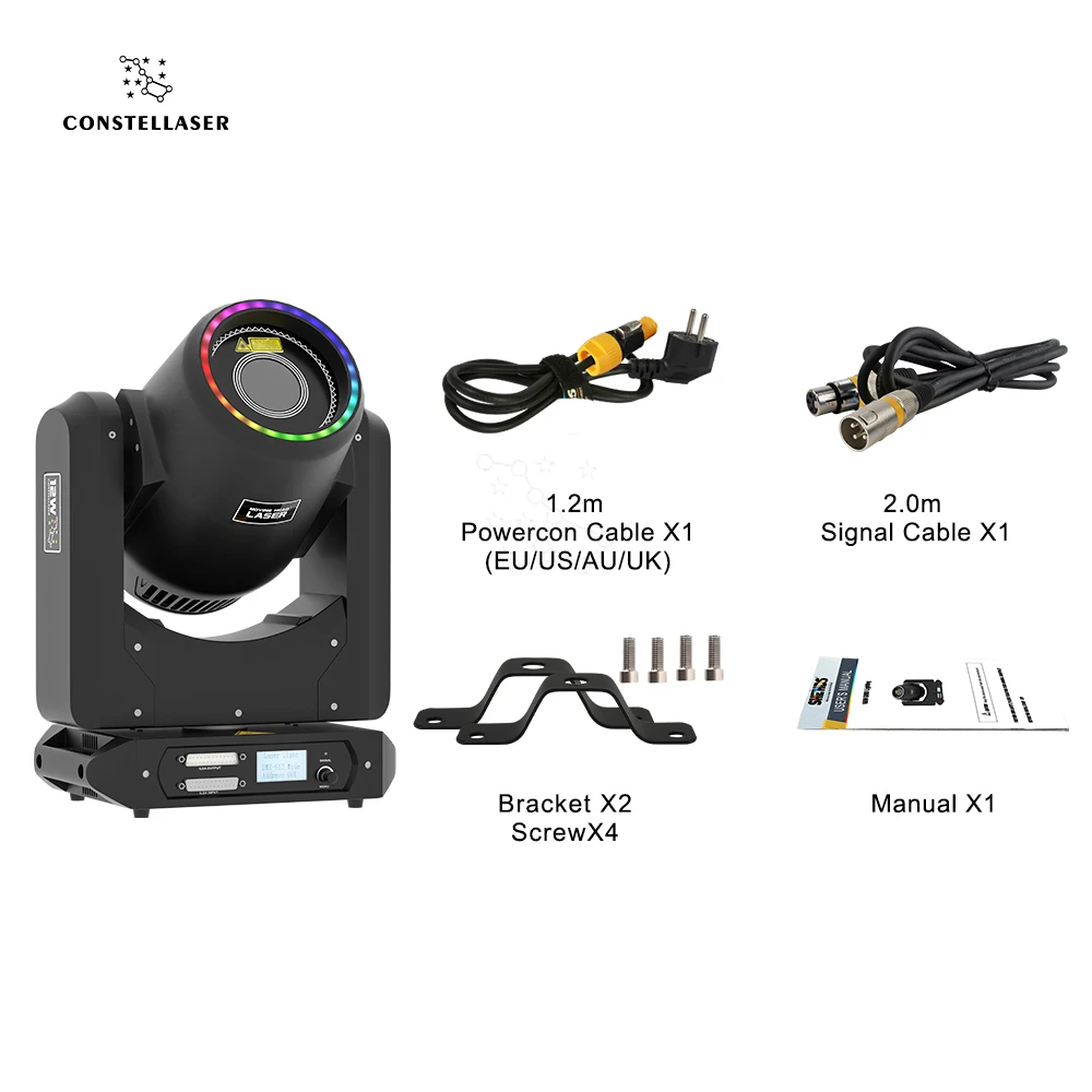 Imagem -04 - Shehds-moving Head Light com Anel Projector Beam Line Scanner Disco Party Casamento Stage Show Ilda 12w Ttl 25kpps