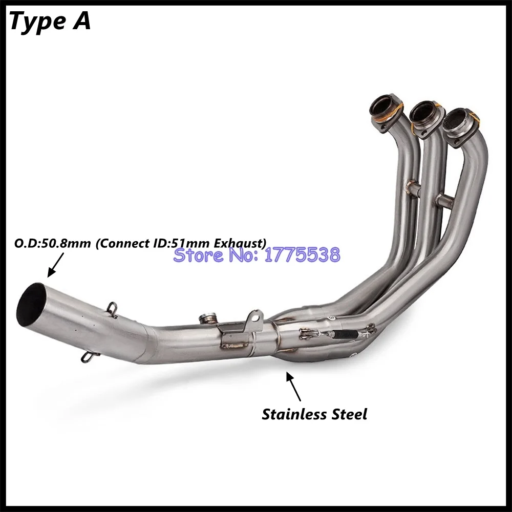 For Yamaha TRACER 9 GT 2021-2024 XSR900 2022-2024 MT09 SP MT09 2021-2023 Motorcycle Exhaust Manifold Header for ID:51mm Exhaust