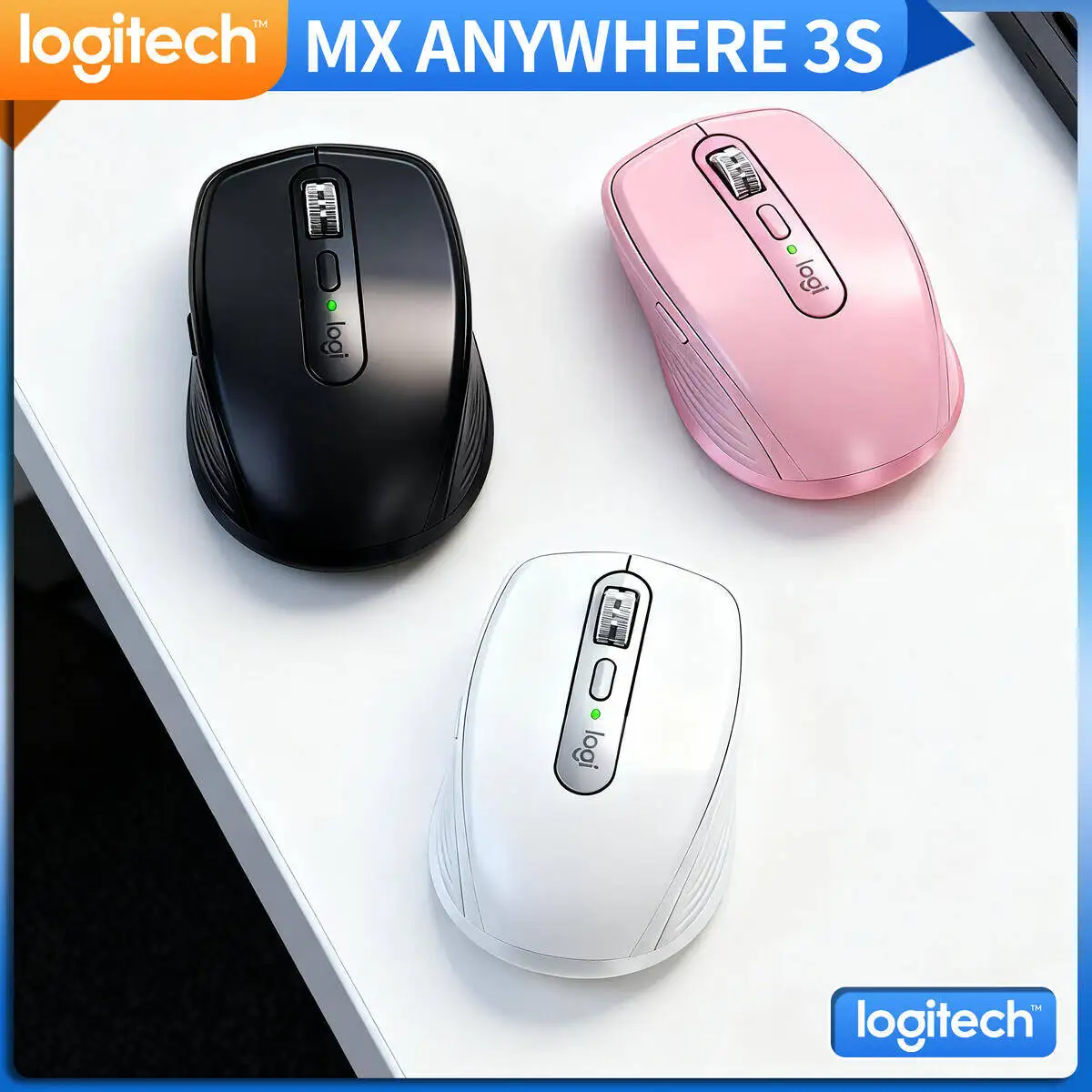 

Logitech MX Anywhere 3S Ergonomic Wireless Mouse Custom DPI 4000 High Precision Rechargeable for Laptop Desktop