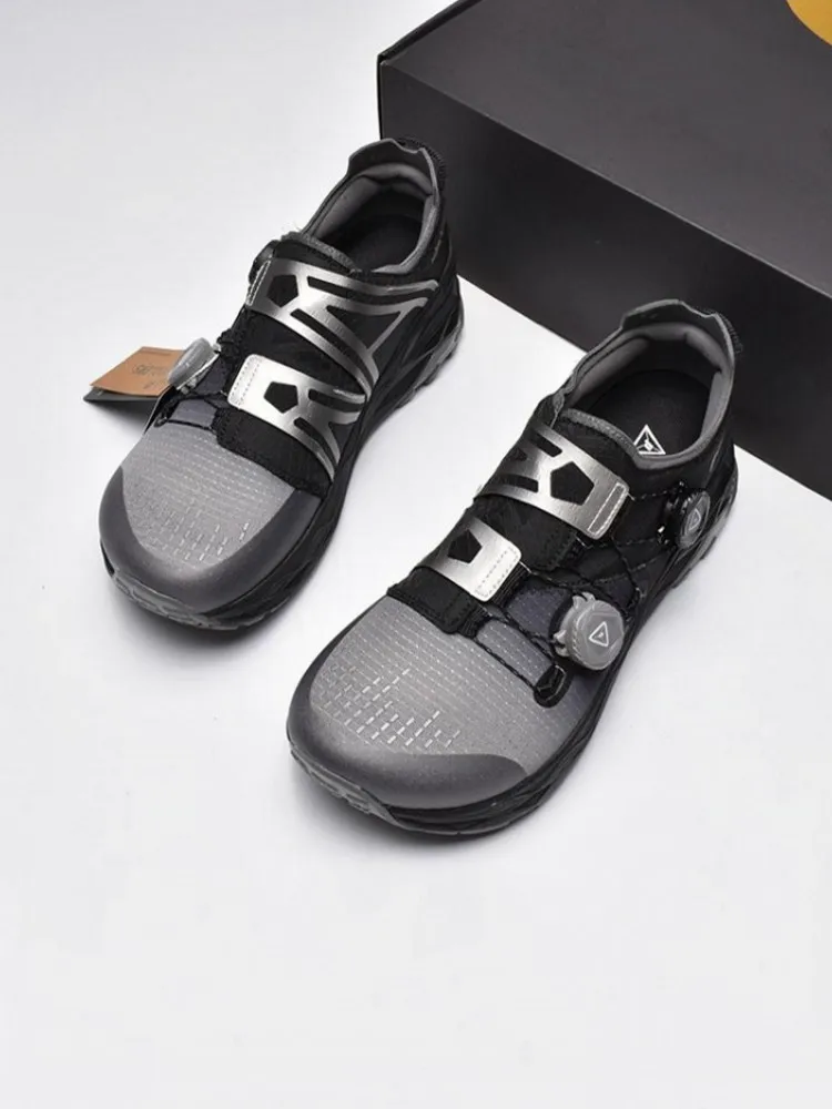 New Men Women Ventilate Comfortable Outdoor Button Mesh Spliced Sneakers Anti Skid Camping Trekking Shoes Wear Resistant Sports
