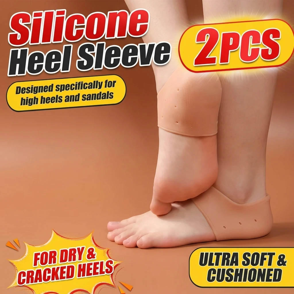 2PCS Heel Cushion Gel Heel Protector for Plantar Fasciitis Achilles Tendonitis Bone Spur Aching Feet Relieve Pain Pedicure Tools