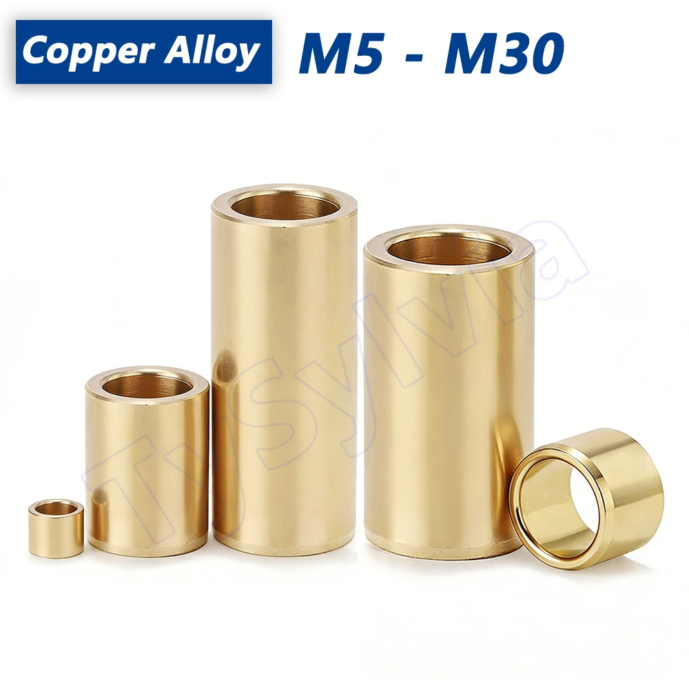1PCS Copper Alloy Sleeve ID M5 to M30 Oilless Bushings Brass Bearing Bushing Guide Sleeves