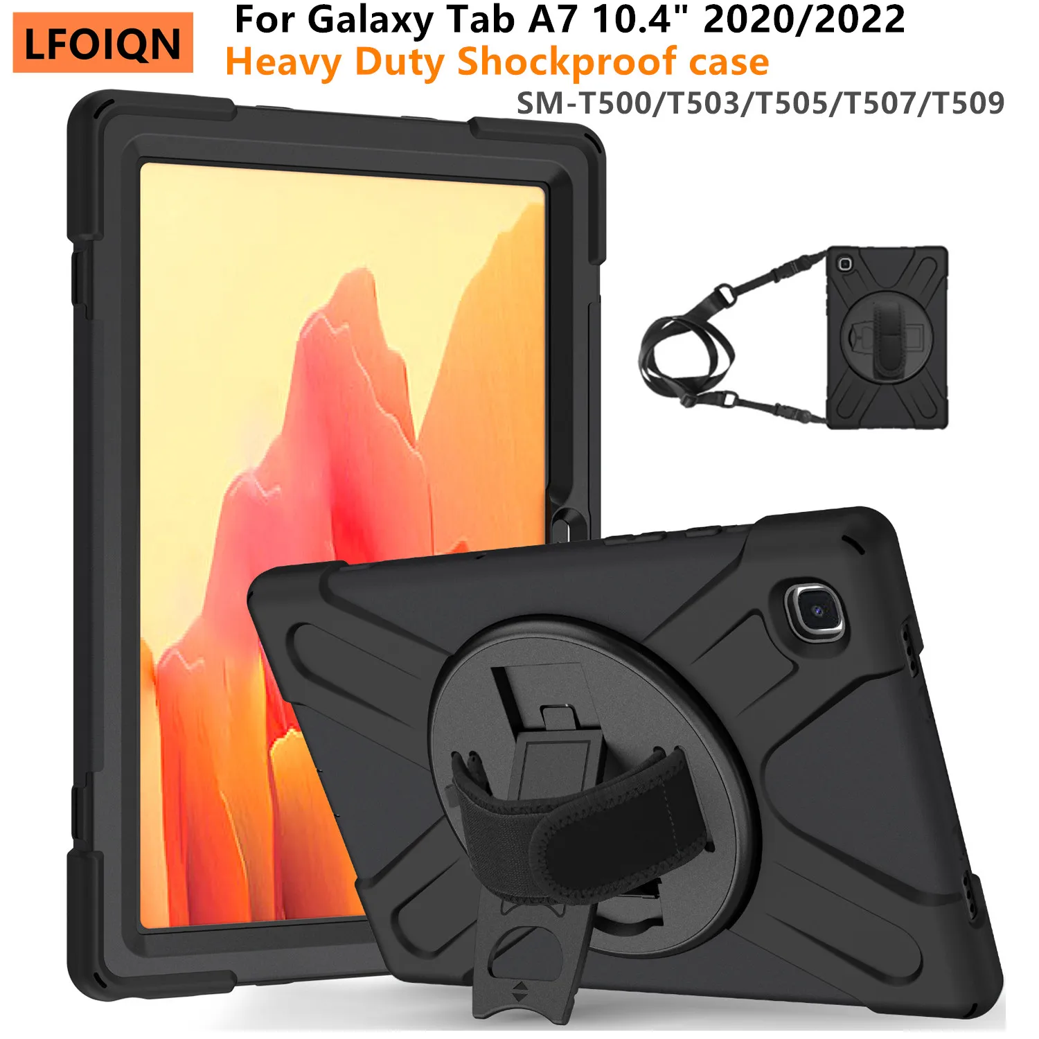 LFOIQN Kinder-Schutzhülle für Samsung Galaxy Tab A7 10,4 Zoll 2020 2022 SM-T500 SM-T503 SM-T505 SM-T507 SM-T509 Tablet-Ständerhülle