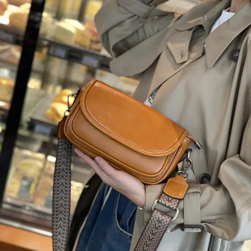 Women\'s Crossbody Messenger Bag High Quality Cow Leather Small Bag Ladies Versatile Genuine Leather Casual Shoulder Handbags