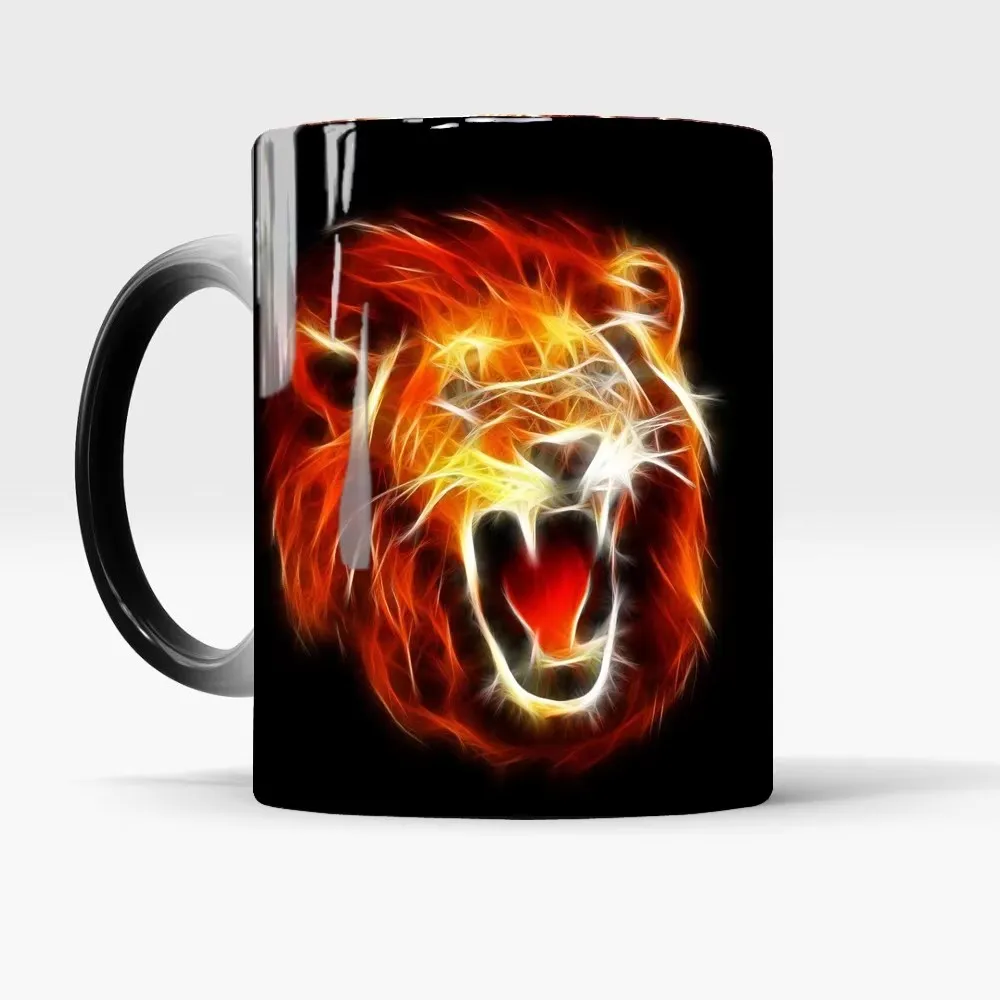 

King Lion Mug Coffee Mugs Cocoa Caffeine Cereal Milk Cup Heat Reveal Magical Morph Mugen Teaware Coffeeware