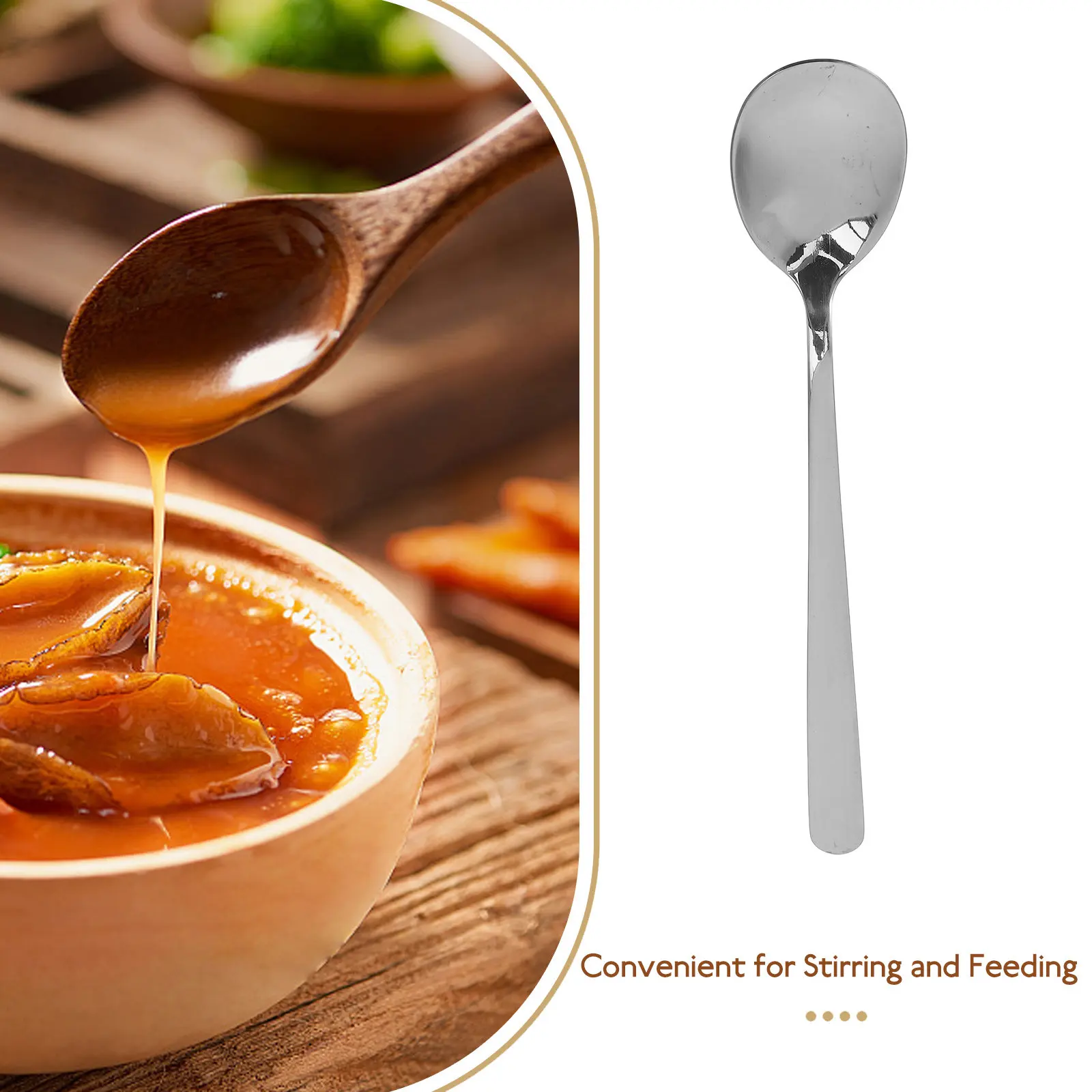 12Pcs Stainless Steel Mini Teaspoons Thickened Weighted Design for Coffee Bar Stirring Hot Tea Mixing Soup Dessert Serving Daily