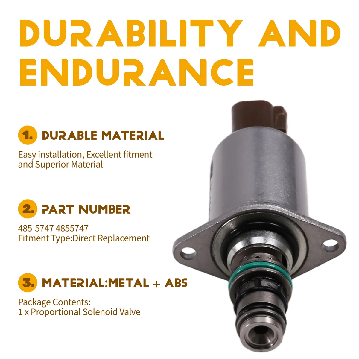 

#00T Automotive Parts & Accessories,485-5747 Excavator Hydraulic Pump Proportional Solenoid Valve,Metal+ABS