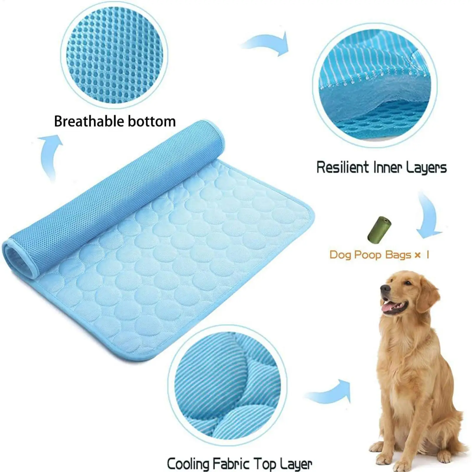 Dog Cooling Mat Summer Pet Cold Bed Extra Large For Small Big Dogs Pet Accessories Cat Durable Blanket Sofa Cat Ice Pad Blanket view 6