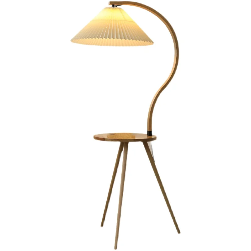 

Log retro antique Internet celebrity pleated living room floor lamp Nordic bedroom bedside table