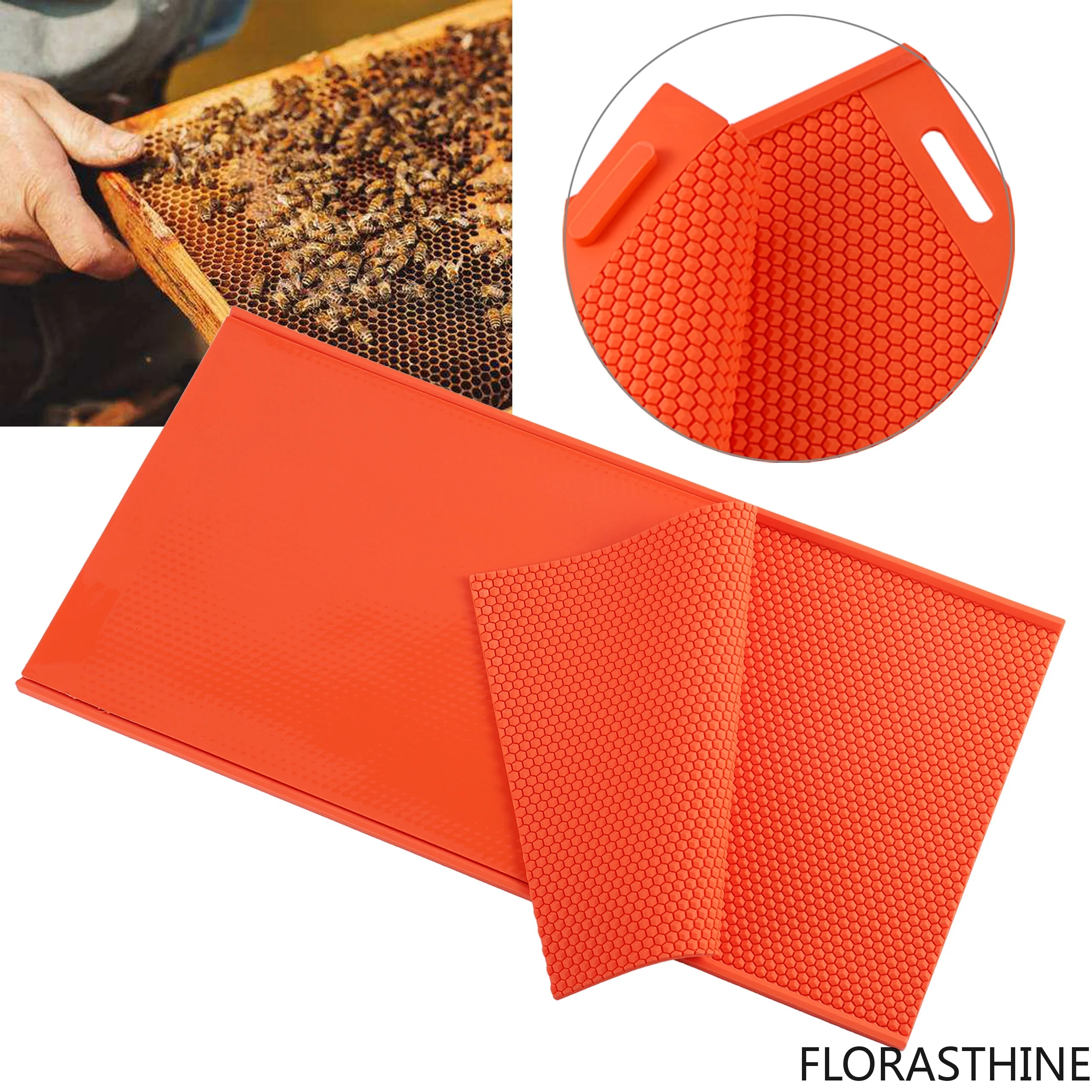 2 Pcs Beekeeper Soft PVC Beeswax Mold Foundation Bee Hive Press Basis Sheet Mould Beeswax Press Sheet Mould Beekeeping Tool /set