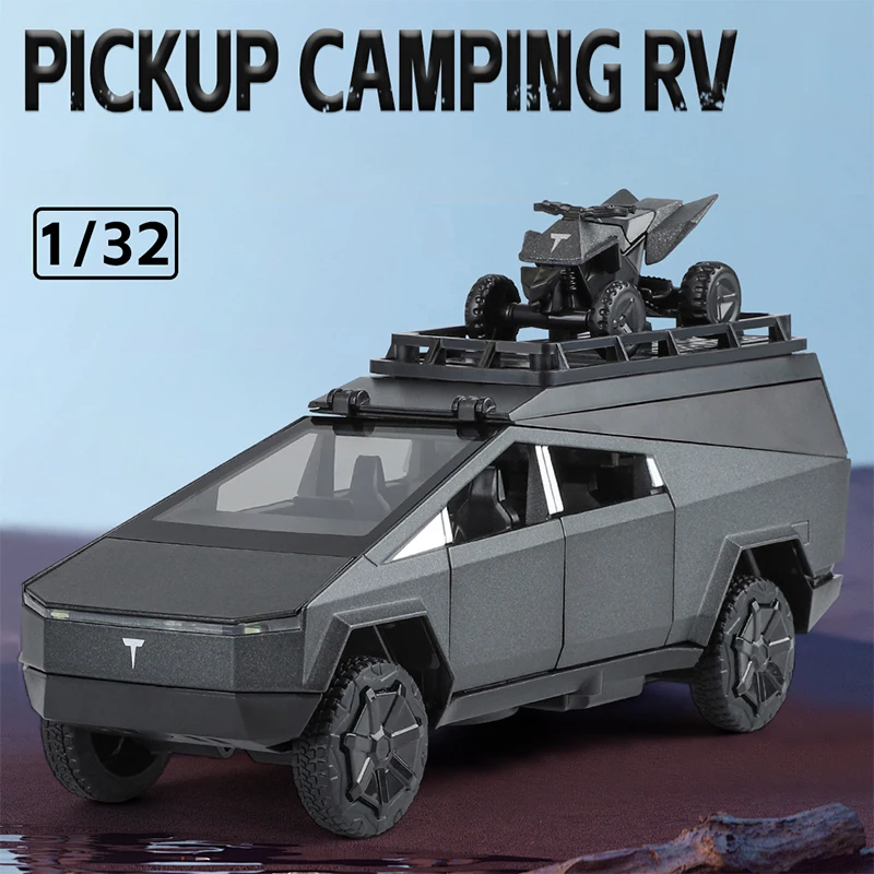 

1:32 Camping RV Alloy model car cross-country Cyberbeast Precision simulated Sound Light Pull Back boy children gift toy Collect