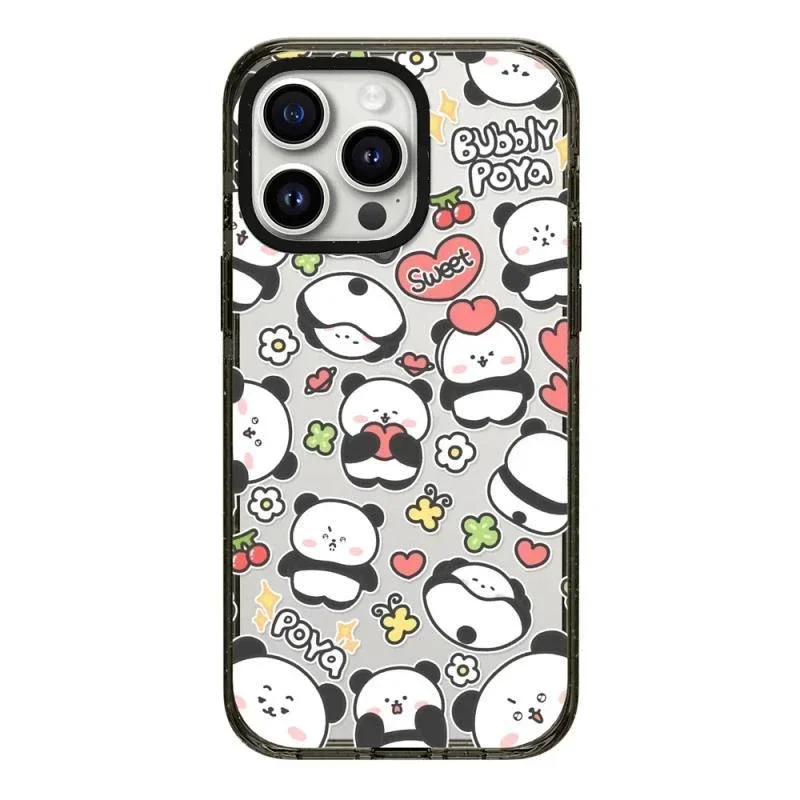 

2.0 Acrylic Upgrade Border Cute Panda Phone Case Cover for iPhone 11 12 13 14 15 Pro Max Case for iPhone 15 ProMax