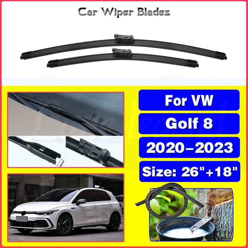 

Car Wiper Blade For Volkswagen VW Golf 8 2020 2021 2022 2023 Windshield Windscreen Front Window Blades 26"+18" Car Accessories