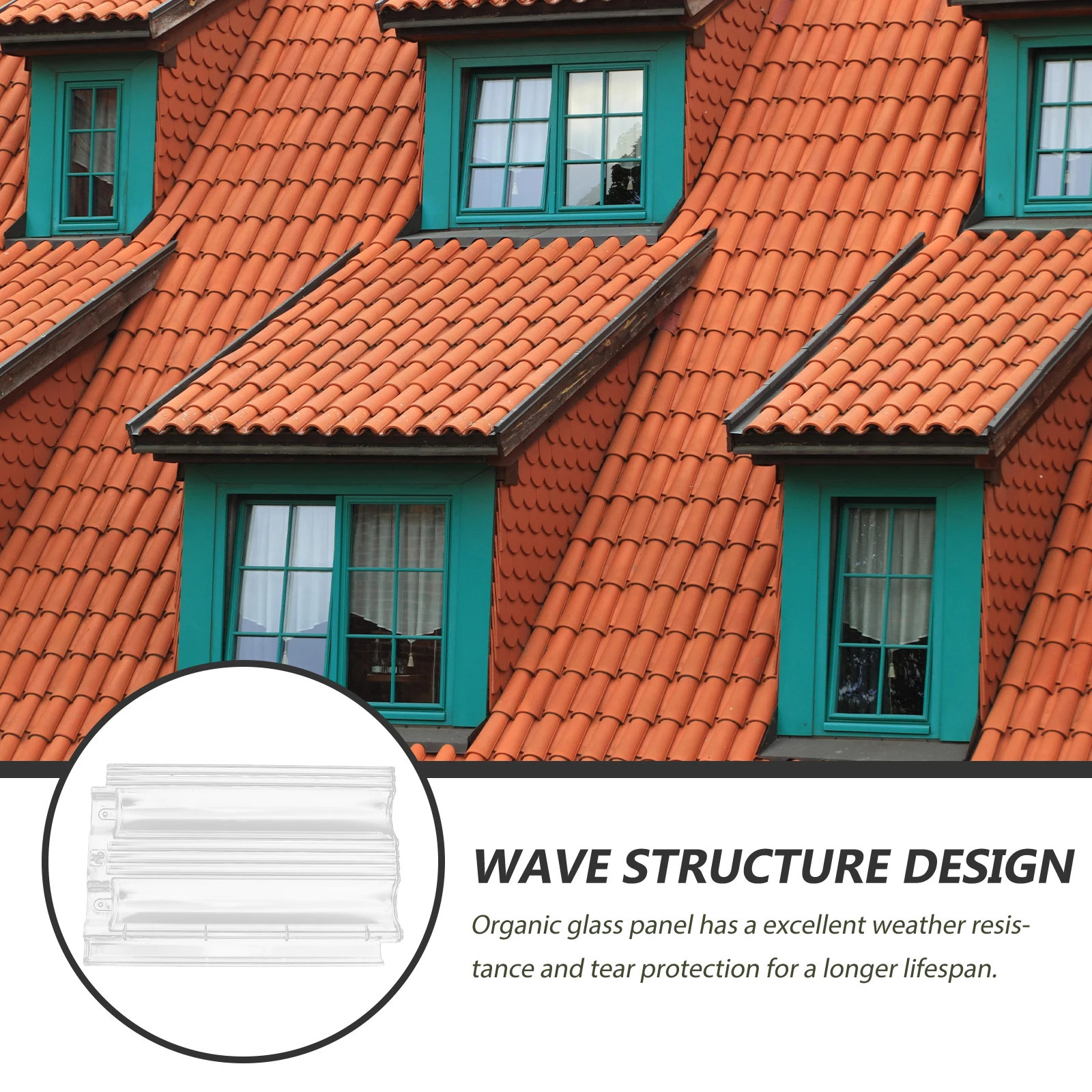 

Organic Glass Panel Wave Transparent Roofing Panel for Greenhouse Glass Roof Sun Room and Outdoor Plant Stand Roof