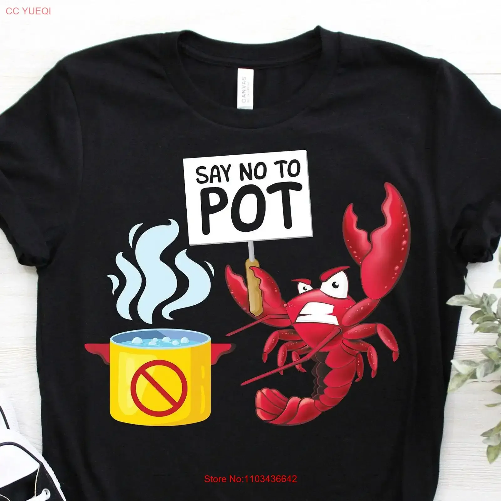Camiseta divertida Lobster Say No to Pot Boil Crew Master para amantes de los langostinos, cocina, cocido al vapor, cajun, mariscos, chef, pesca, Día del Padre