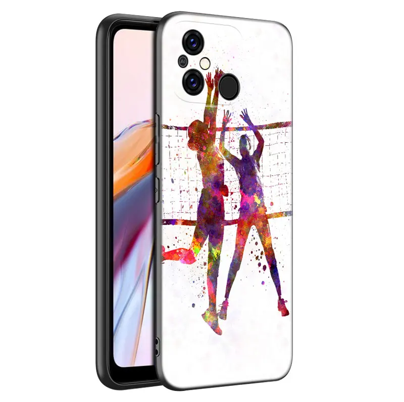 Volleyball Sport Black Phone Case For Xiaomi Redmi 11 Prime 11A 12C 13C A1 A2 Plus 12 4G 10 5G 8A 9A 10A 9C 10C 9i 12R Note 9T