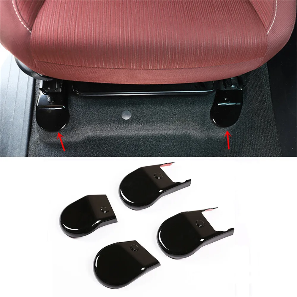 

ABS Carbon Style Anti-Dust Seat Bracket Fixing Bolts Trims For Toyota Hilux 2015-2024 Cover Car Interior Accessories Black 4PCS