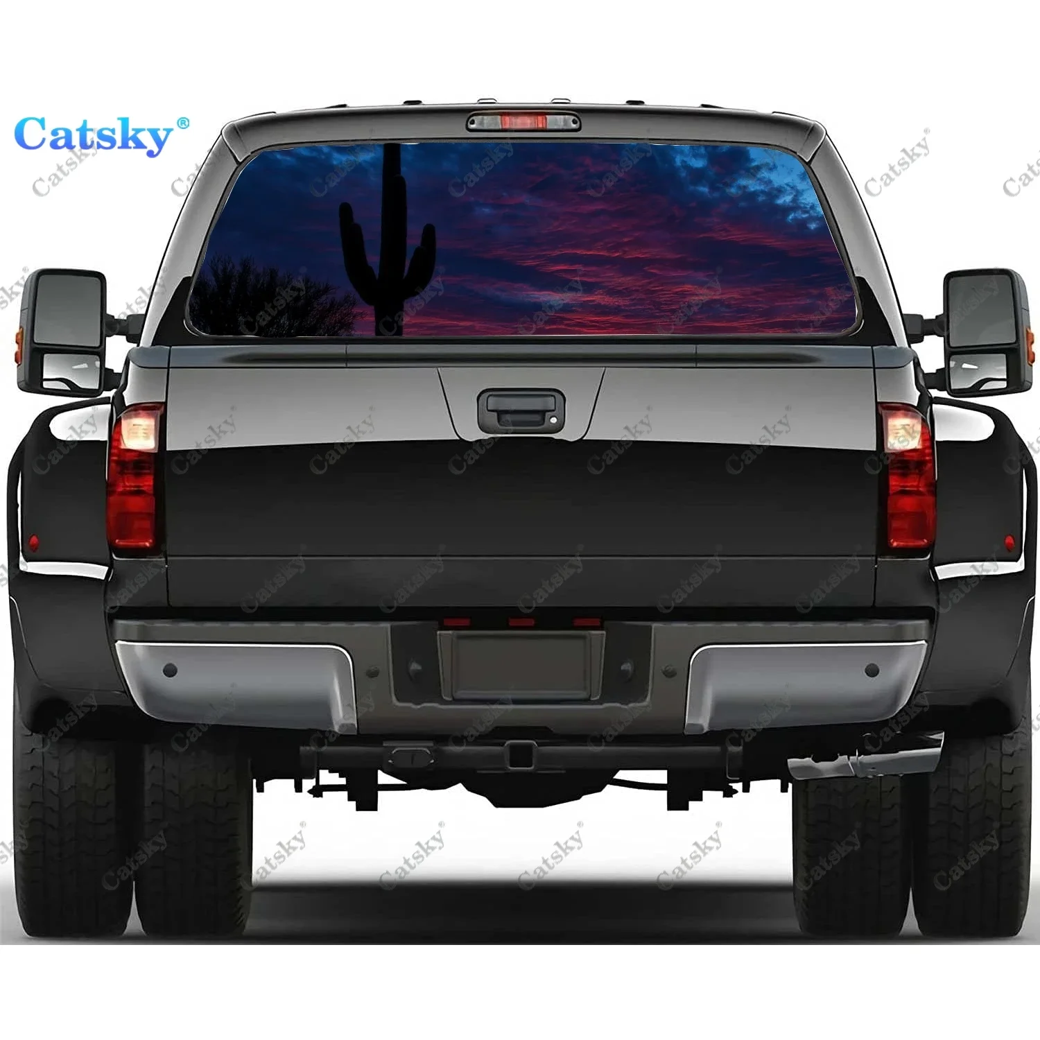 

Cactus Rear Window Decals for Truck,Pickup Window Decal,Rear Window Tint Graphic Perforated Vinyl Truck Stickers