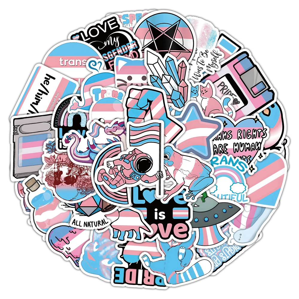 

10/30/50PCS Cartoon Fuuny Pride Trans Sticker DIY Decoration Waterproof Skateboard Notebook Graffiti Toy