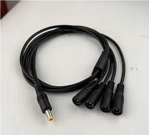 

Pure copper 10A power supply tap DC cable LED monitoring 12V general DC5.5 one tow two three four DC transfer cable 0.7M