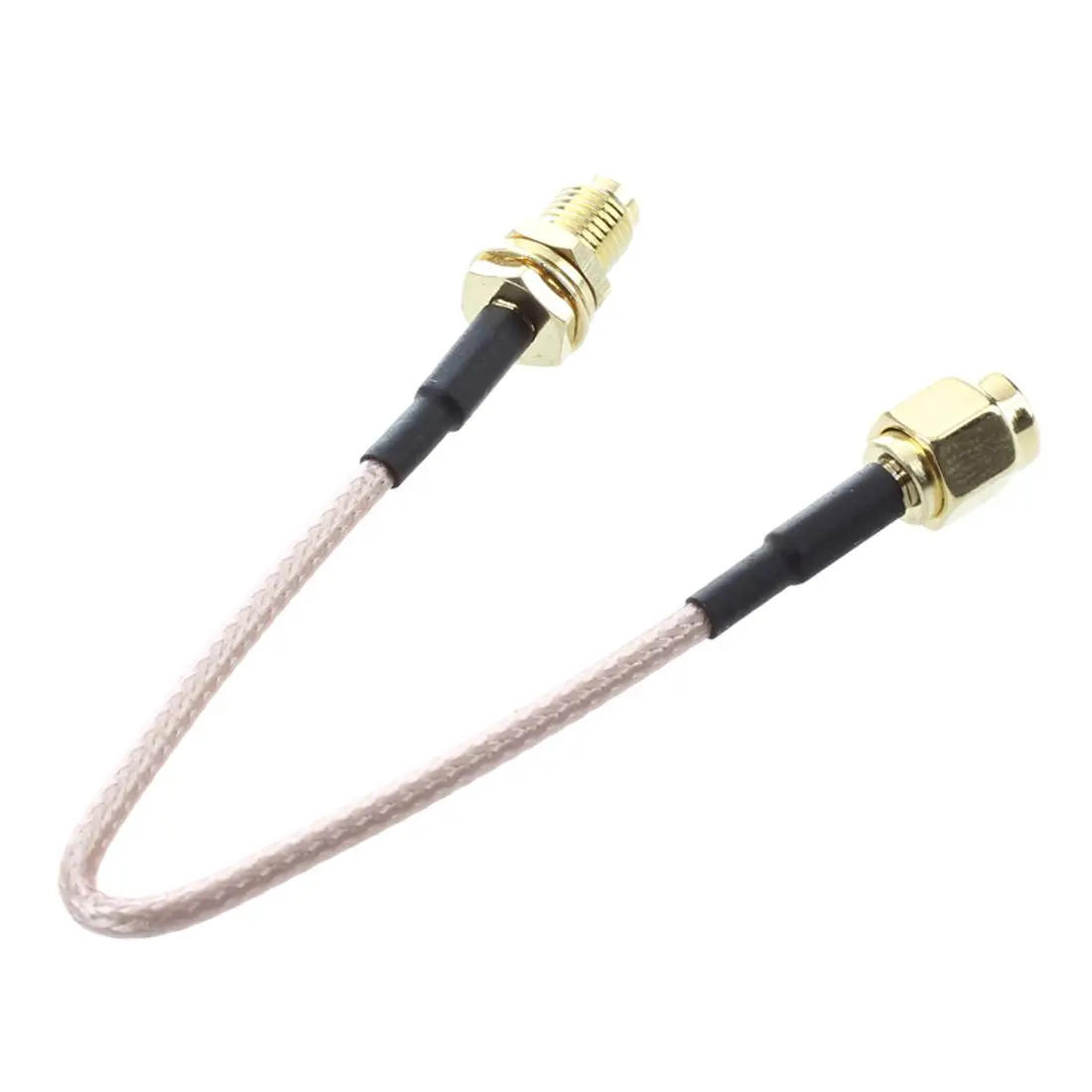 Fêmea e Macho SMA Antena Conexão Cabo, Adaptador, Preto e Dourado, M