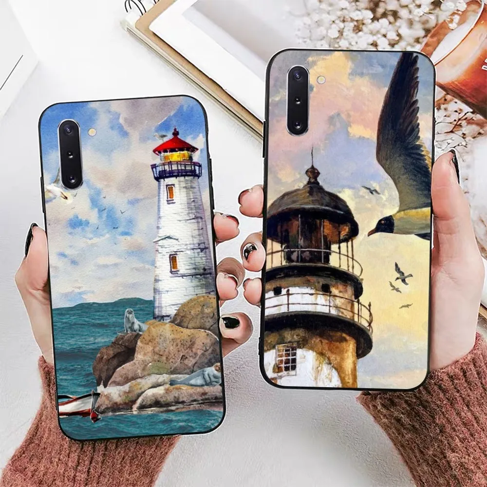 

Hand Painted Lighthouse Bird Seagull Mousepad For Samsung Note 8 9 10 20 pro plus lite M 10 11 20 30 21 31 51 A 21 22 42 02 03