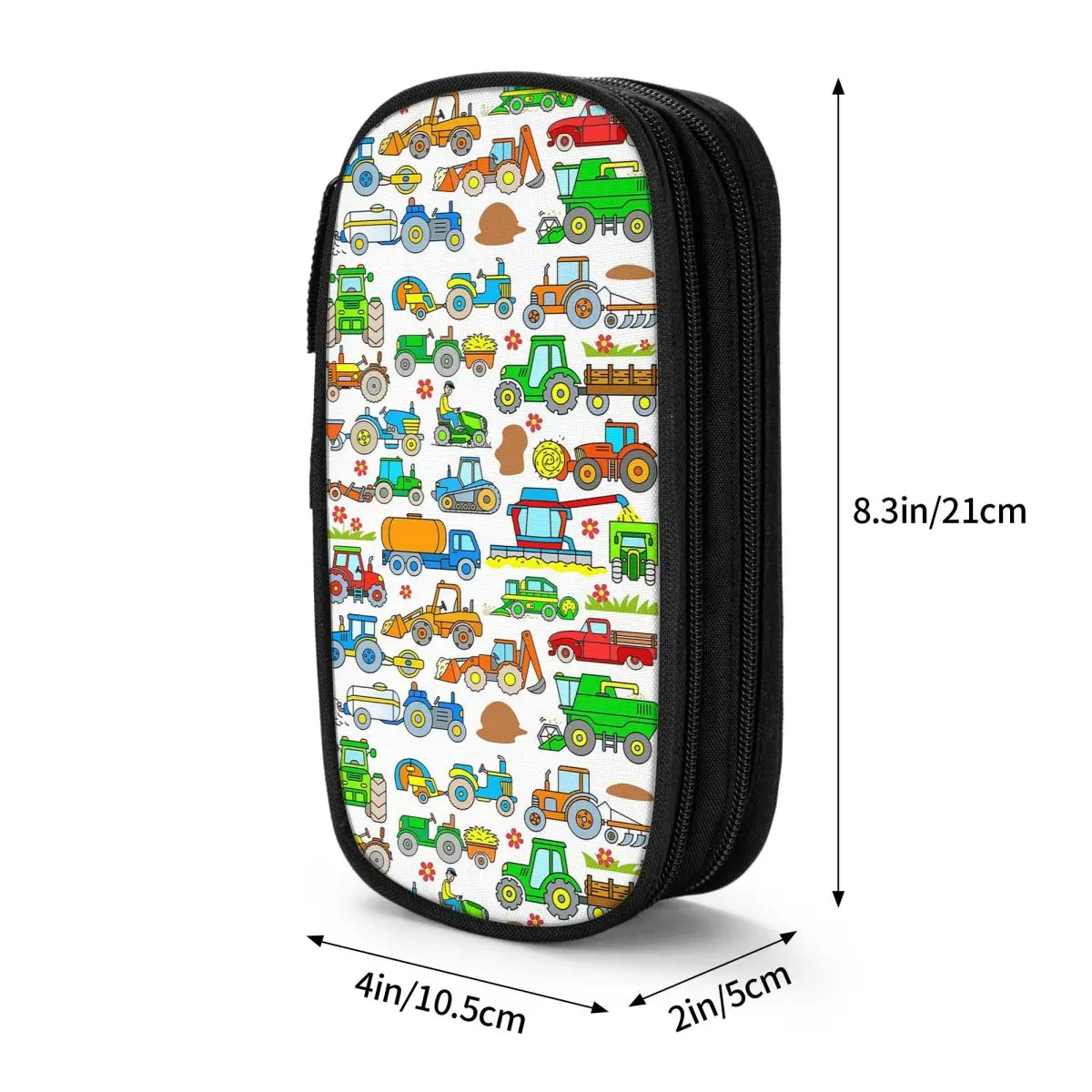 Tractor Agricultural Machines Farm Equipment Pencil Case for Boys Girls Pen Box Pencil Bag Stationery Supplies Pen Holder Bag
