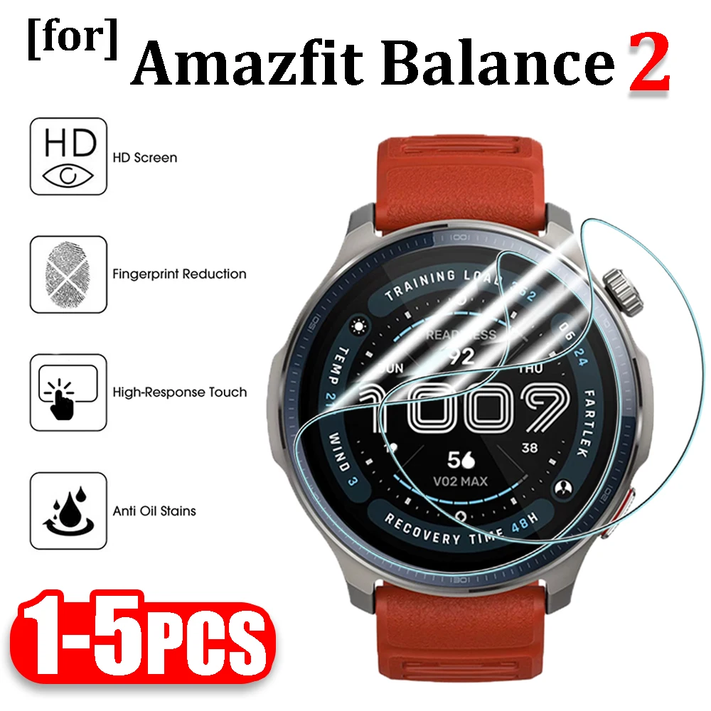 

1-5 шт. защитная пленка для экрана, гидрогелевые пленки для Amazfit Balance 2, полное покрытие HD, прозрачная защита от царапин для Balance 2, аксессуары для часов