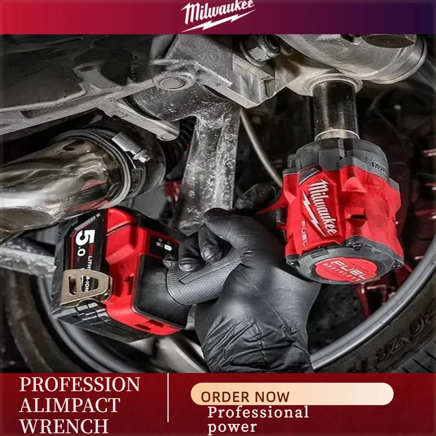 ميلووكي 18 فولت بطارية كهربائية مفتاح ربط لاسلكي فرش مفك البراغي تأثير الحفر أدوات كهربائية إصلاح شاحنة السيارات #3