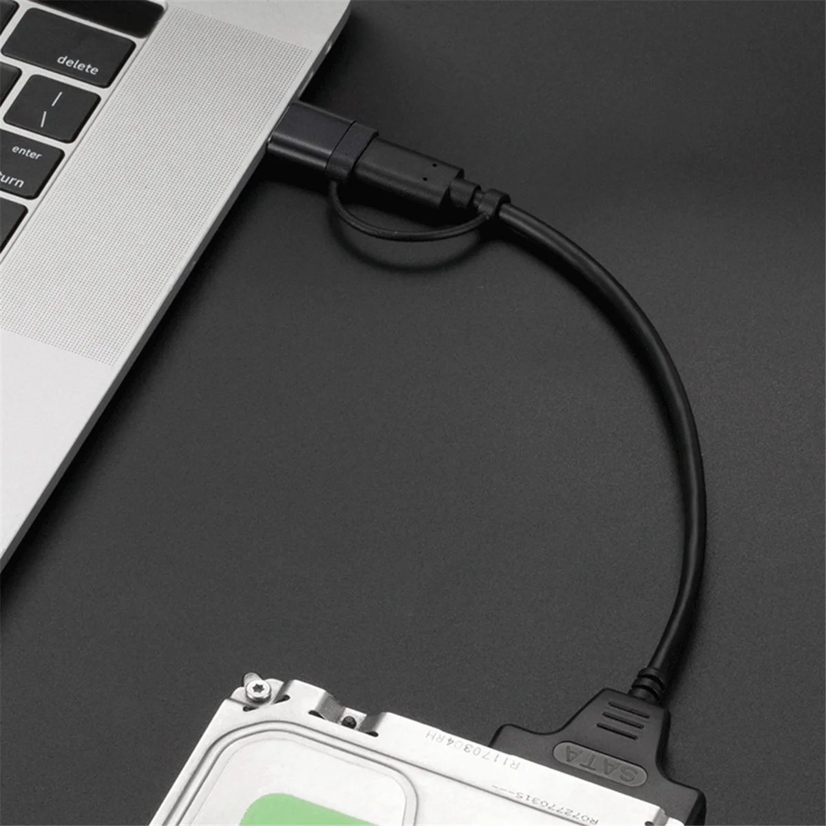 BISMZ TypeC+USB 3.0 to SATA Hard Drive Adapter Cable Hard Disk Driver Converter for 2.5/3.5 Inch Mobile Hard Drive