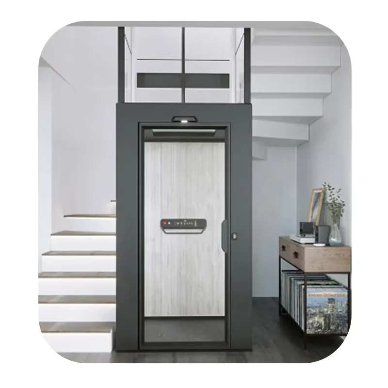 custom made Home Elevator 1 Floor, 400kg Small Indoor Elevator, Exquisite Glass Sightseeing Bottomless Pit Elevator