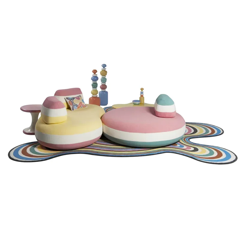 

Candy sofa dopamine cream wind macaron curved designer creative sofa