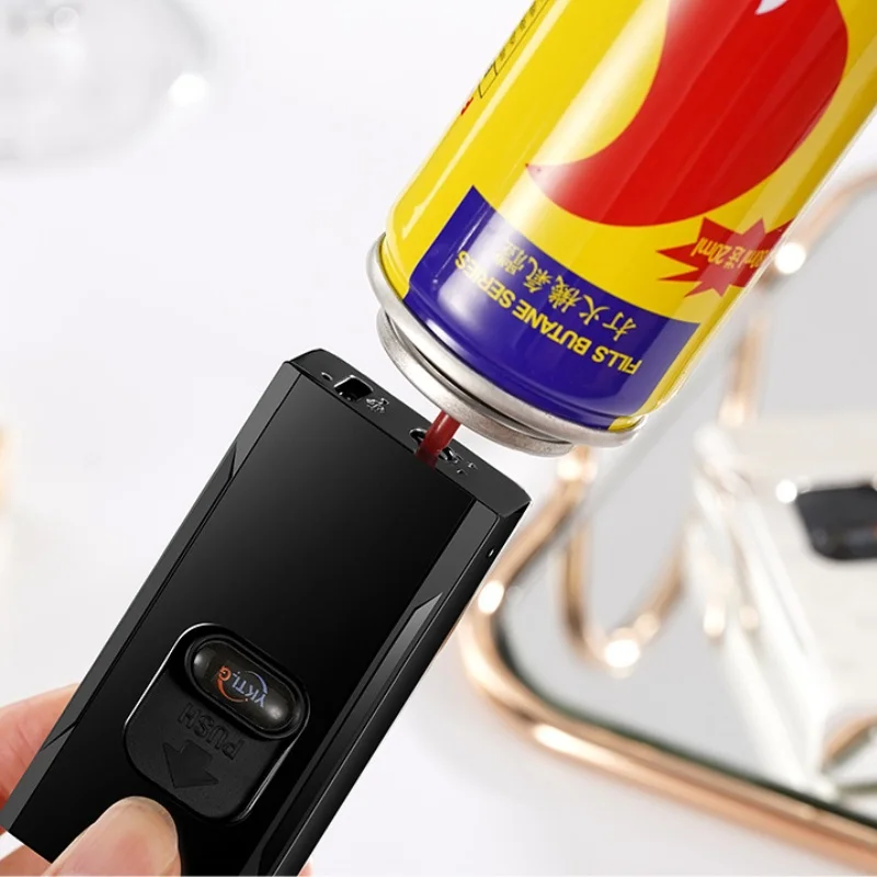 Creative Lift Gravity Sensing Shake Ignition Butane Gas Lighter Windproof Jet Red Flame USB Charging Electric Lighters Smoking