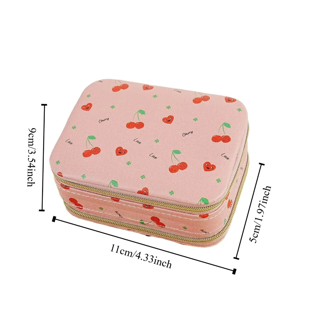 Сумка для упаковки ювелирных изделий с вишневым цветком, искусственная кожа, большая вместительная коробка для демонстрации ювелирных изделий, органайзер, кольца, ожерелье, серьги, чехол для хранения