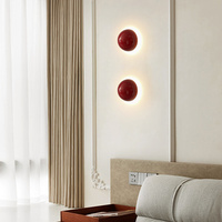 circular wall lamp Red green white Nordic modern indoor Bedside stairs Children's room decoration LED night light fixture