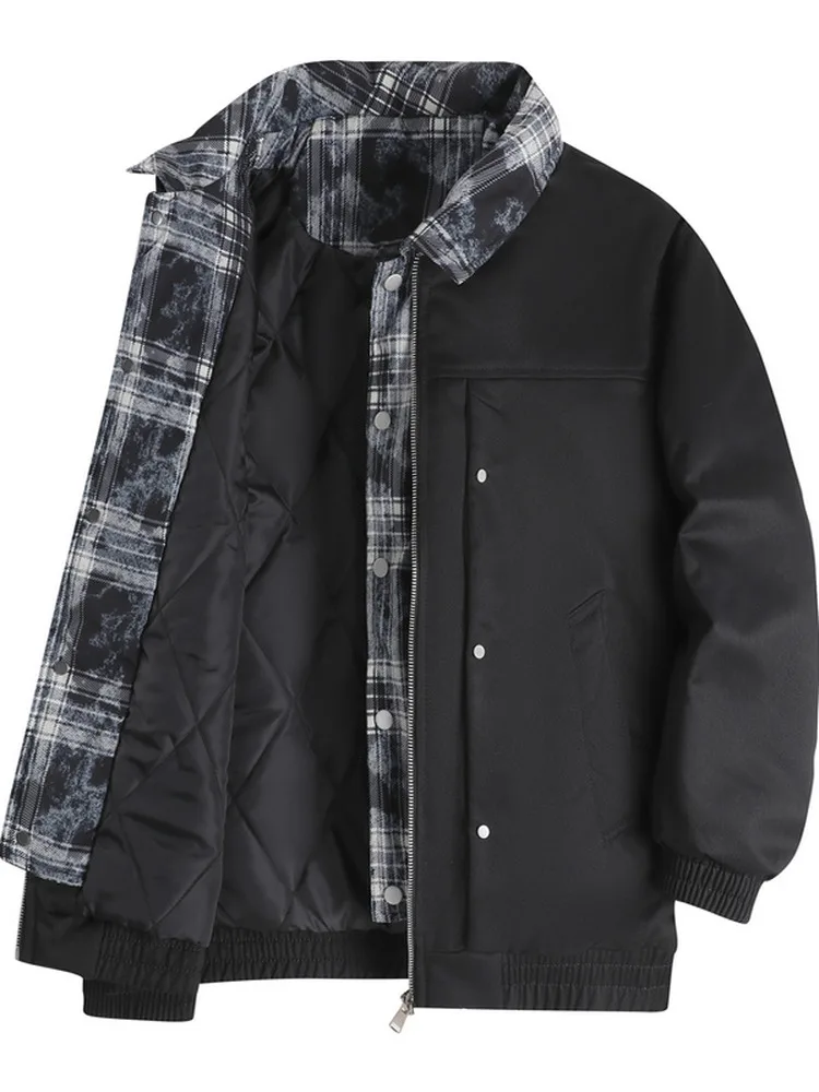 

Мужская утепленная хлопковая куртка в стиле ретро, американская зимняя верхняя одежда больших размеров, модная городская повседневная одежда