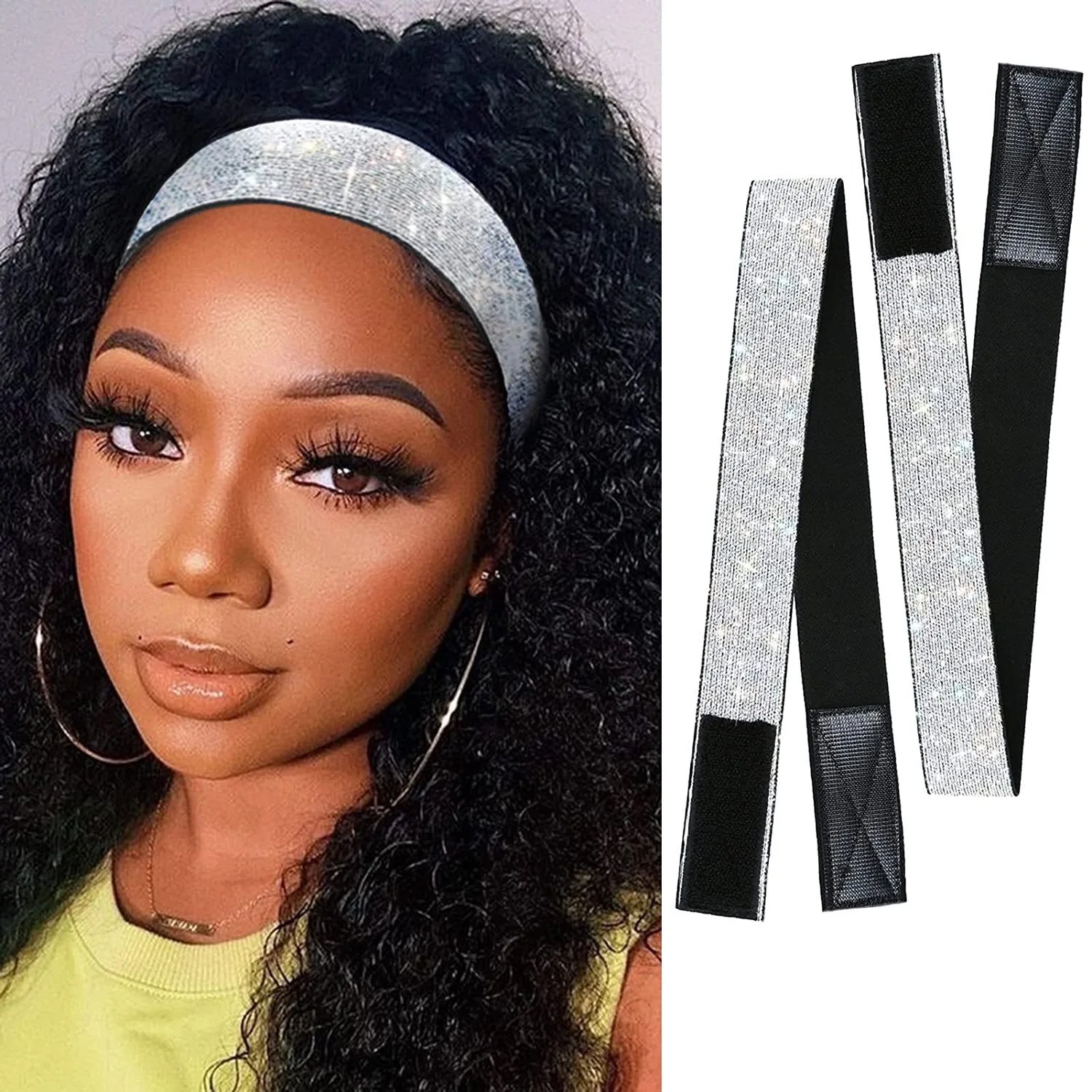 

3pc 3cm width Wig headband Elastic elastic adjustable fake headband Wig elastic headband Adjustable Edge Slayer Band For Wigs