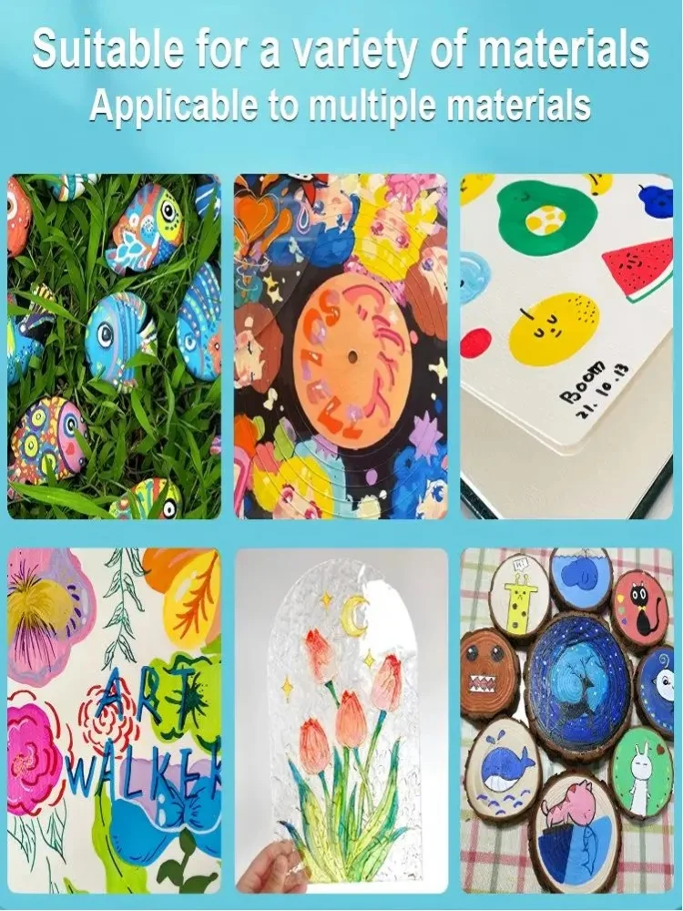 120 Farben Acrylstifte Pinselspitze für Professionelle Künstler Kinder Ungiftig DIY Basteln auf Leinwand Holz Keramik Glas Stein EU Lager Geschenk