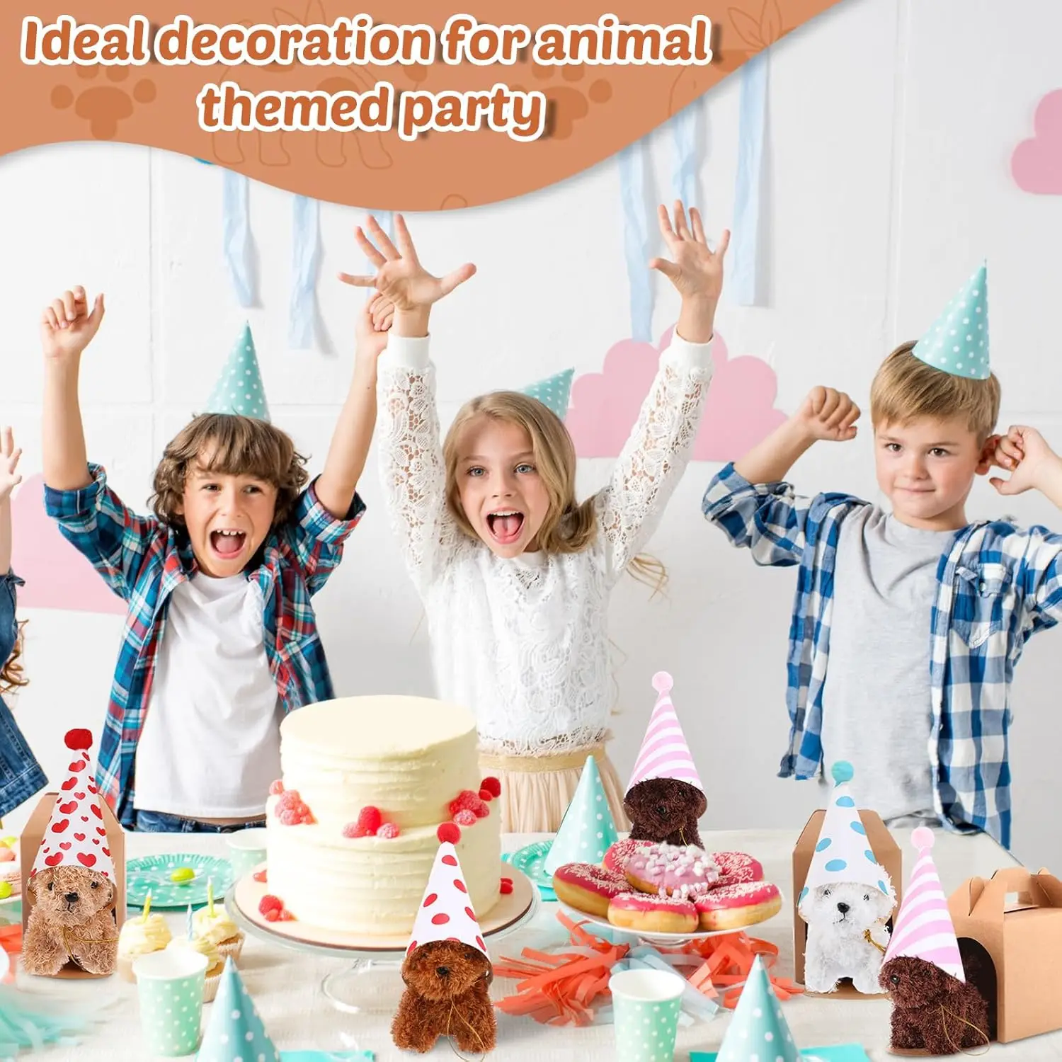 12-80 مجموعة صغيرة من الكلاب المحشوة مع سلسلة مفاتيح، اعتماد حفلة كلب أليف تفضل أكياس جودي، ألعاب هدايا الحيوانات السائبة #3