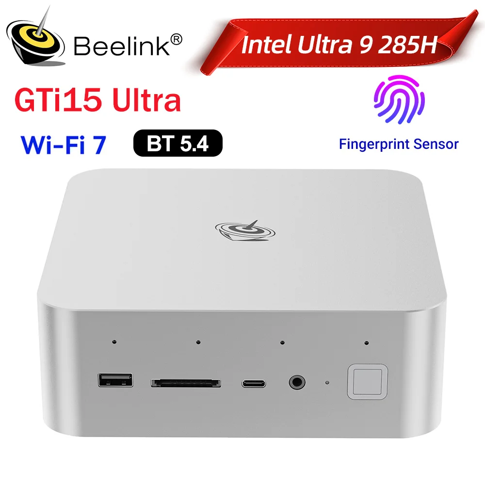 Мини-ПК Beelink AI PC GTi14 Ultra9 185H, GTi15 Ultra9 285H, 96 ГБ ОЗУ, 2 ТБ SSD, GTi13 i9 13900HK, DDR5, NVME SSD, Windows 11 Pro, игровой компьютер